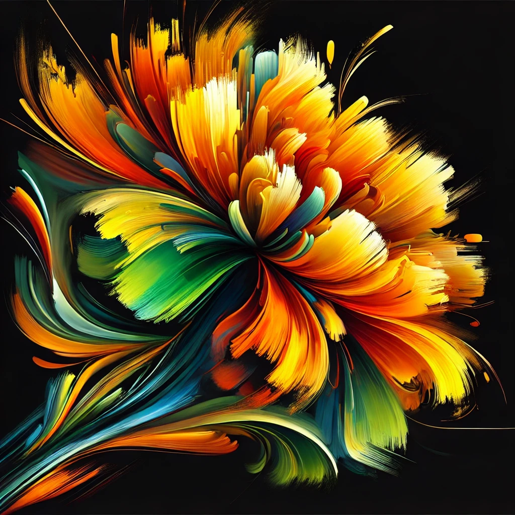 an abstract marigold flower